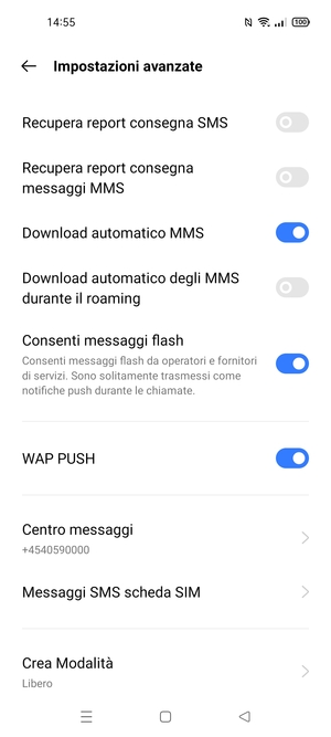 Seleziona Centro messaggi