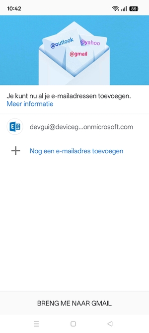Selecteer BRENG ME NAAR GMAIL