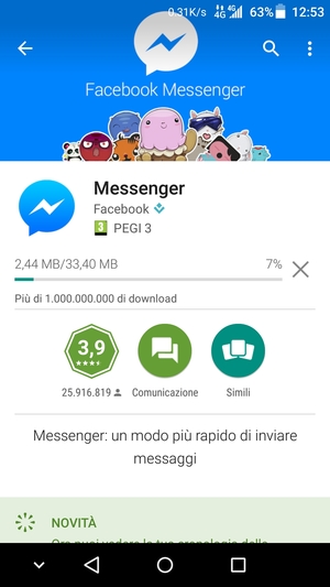 Attendi il completamento del processo di installazione