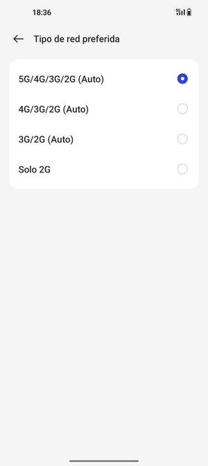 Seleccione la opción deseada