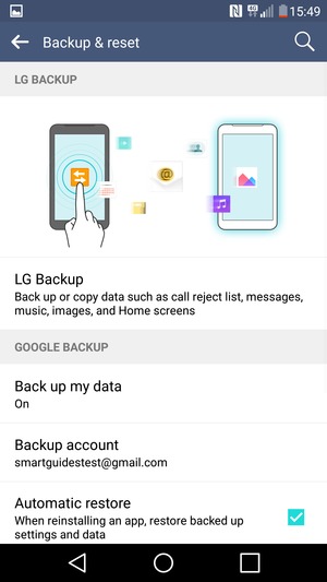 Select Backup account