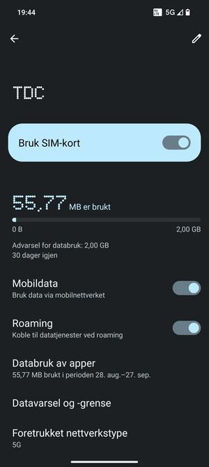 Slå Roaming på eller av