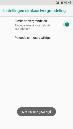 Uw Pincode voor simkaart is gewijzigd