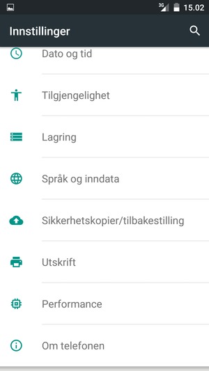 Bla til og velg Om telefonen