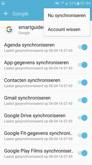 Selecteer Nu synchroniseren