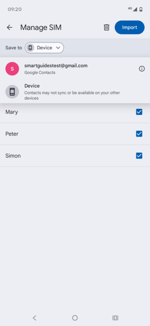 Select your Google account