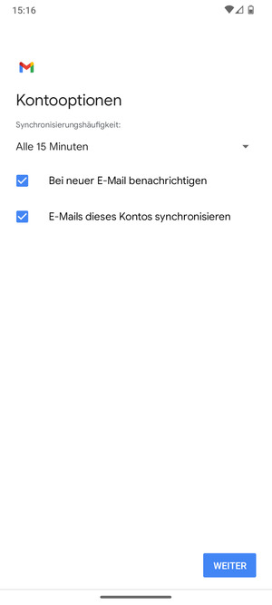Wählen Sie WEITER