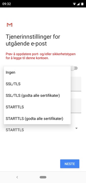 Velg Ingen og NESTE