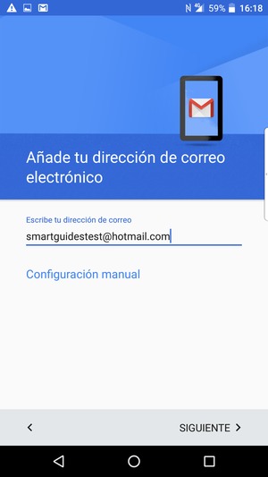 Introduzca su Dirección de correo electrónico y seleccione SIGUIENTE