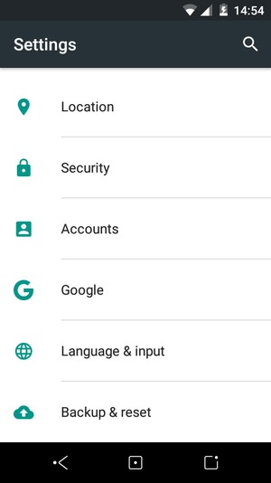 Scroll to and select Backup & reset