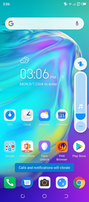 Select Vibrate to change to silent mode