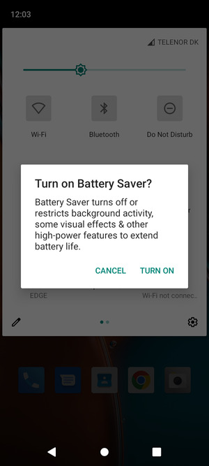 Select TURN ON