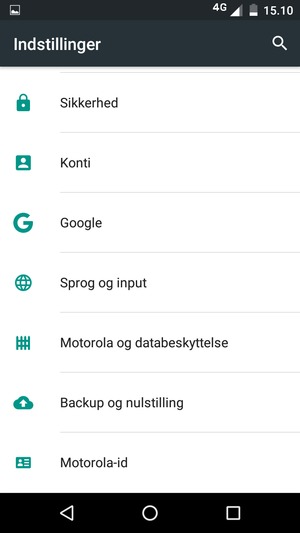 Scroll til og vælg Konti