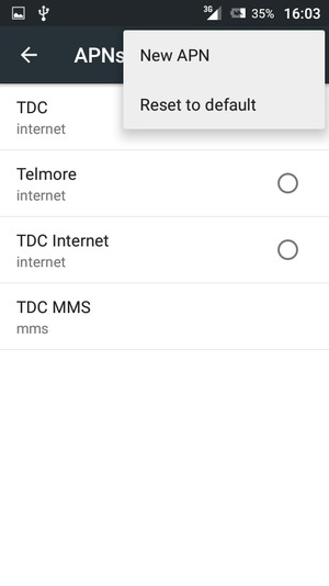 Select Reset to default