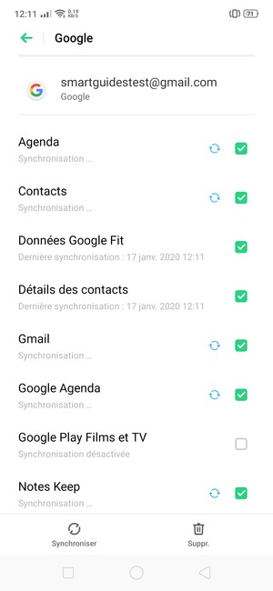 Vos informations seront synchronisées