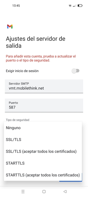 Seleccione Ninguno