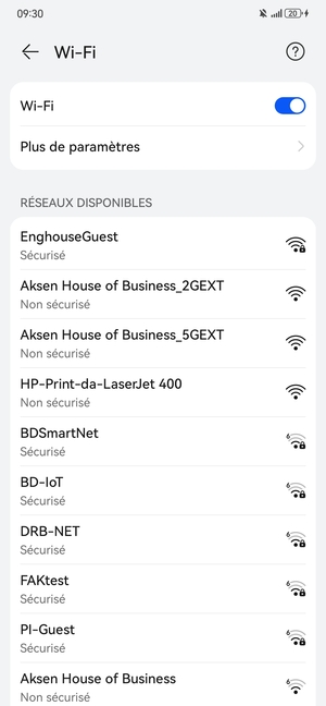 Sélectionnez le réseau sans fil auquel vous souhaitez vous connecter