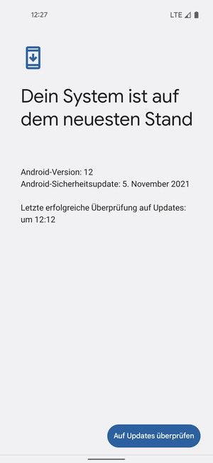 Falls Ihr Handy aktualisiert ist, wird Ihnen der folgende Bildschirm angezeigt