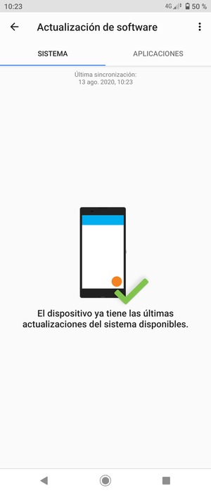 Si su teléfono está actualizado, verá la siguiente pantalla