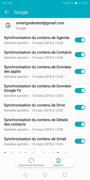 Sélectionnez Synchroniser maintenant