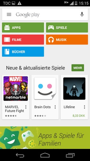 Wählen Sie die Suchleiste