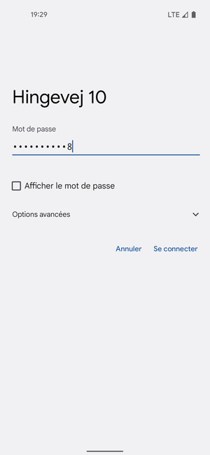 Saisissez le mot de passe du Wi-Fi et sélectionnez Se connecter