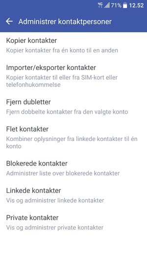 Vælg Importer/eksporter kontakter