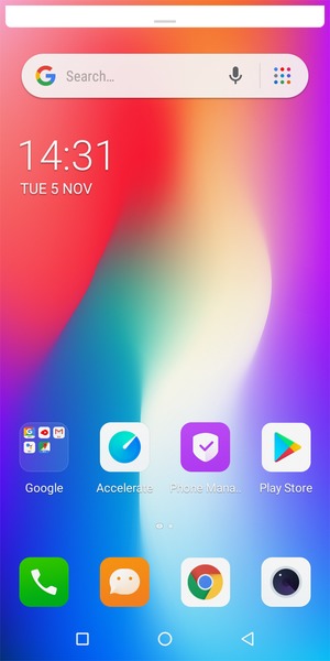 Slide down the top menu