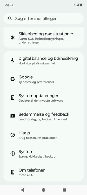 Scroll til og vælg Systemopdateringer