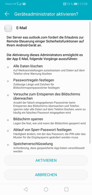 Wählen Sie AKTIVEREN