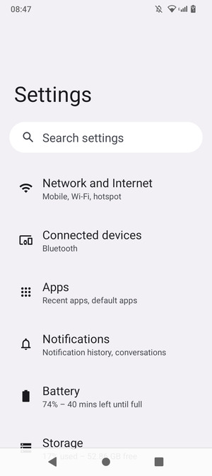 Select Network and Internet