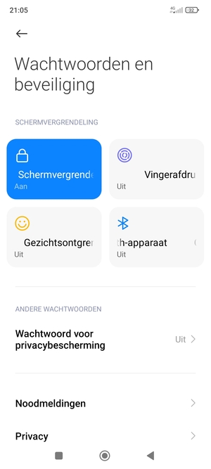 Uw telefoon is nu beveiligd met een schermvergrendeling