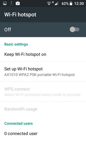 Select Set up Wi-Fi hotspot