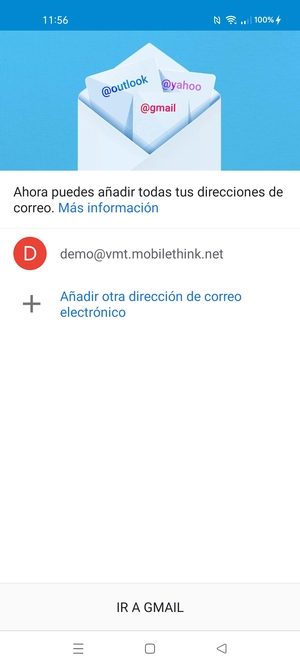 Seleccione IR A GMAIL