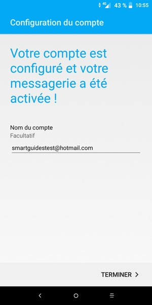 Donnez un nom à votre compte et sélectionnez TERMINER