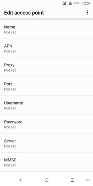 Enter Internet information