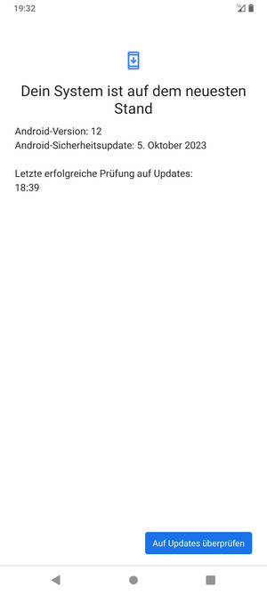Falls Ihr Handy aktualisiert ist, wird Ihnen der folgende Bildschirm angezeigt