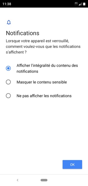 Sélectionnez votre option préférée et sélectionnez OK