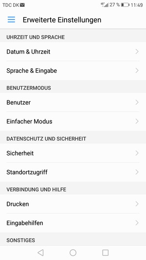 Wählen Sie Sicherheit
