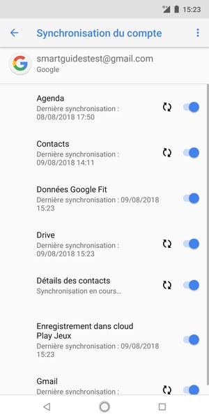 Vos informations seront synchronisées