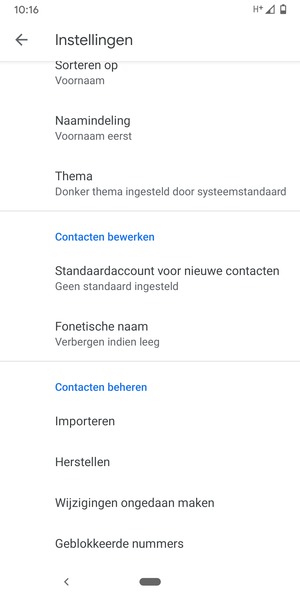 Scroll naar en selecteer Importeren