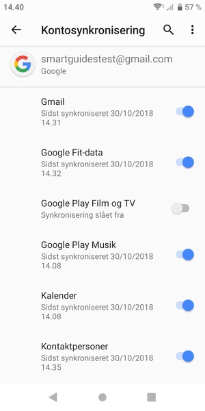 Kontroller at Kontaktpersoner er valgt