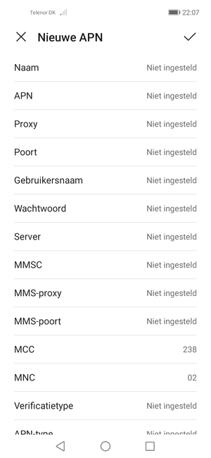 Voer internetgegevens in