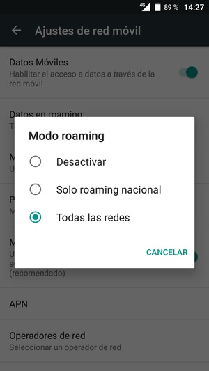 Seleccione la opción deseada