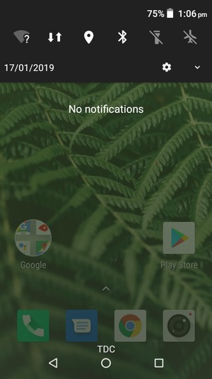 Slide down the top menu again