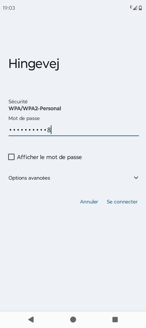 Saisissez le mot de passe du Wi-Fi et sélectionnez Se connecter