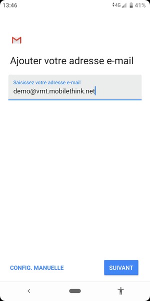 Saisissez votre adresse e-mail et sélectionnez SUIVANT
