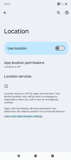 Turn off Use location