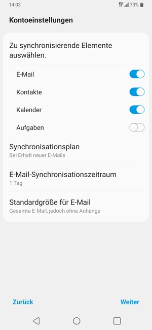 Wählen Sie Weiter