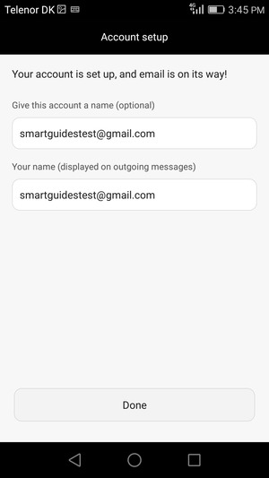 Give your account a name and enter your name. Select Done